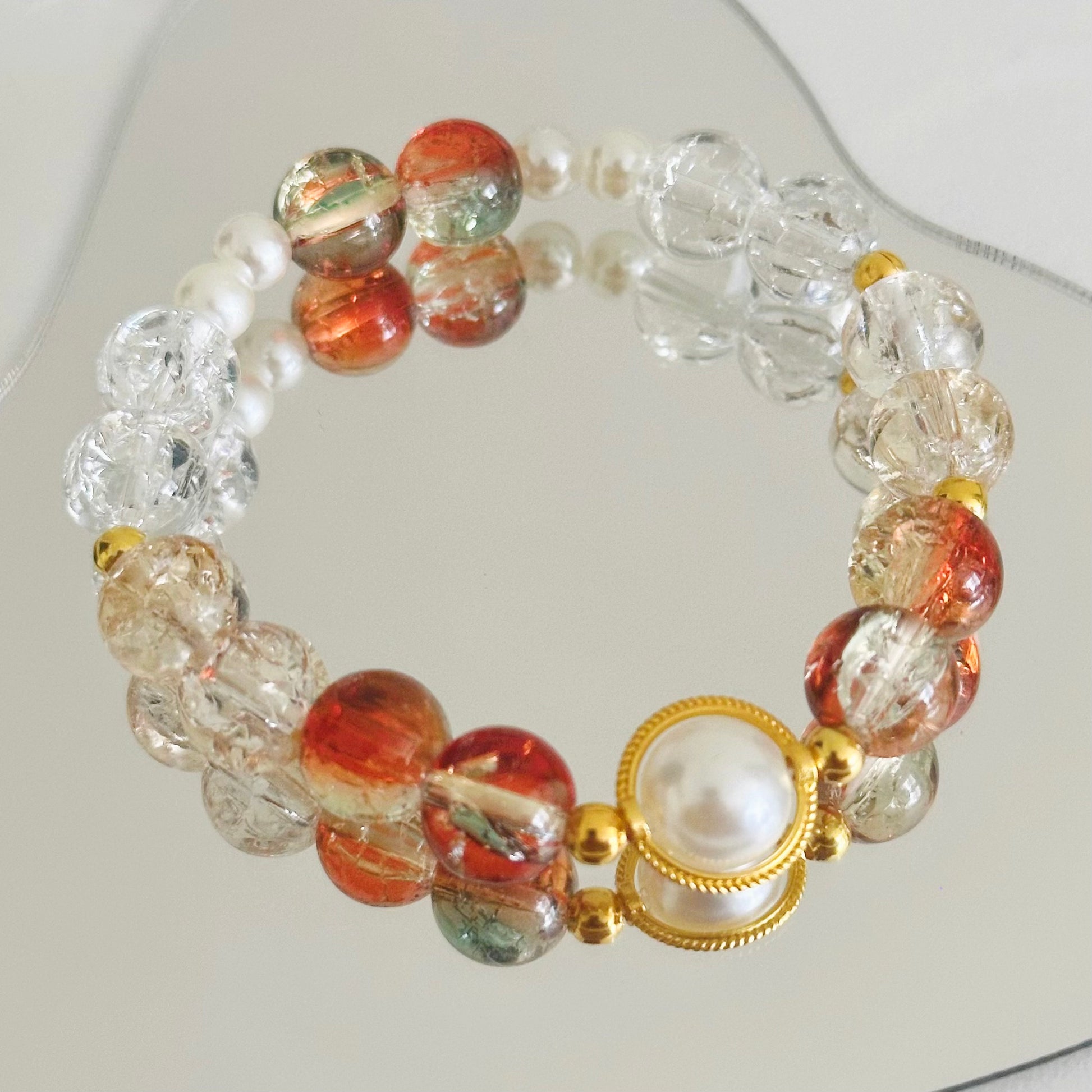 Matching Set Series - Double Pearl Planet Necklace