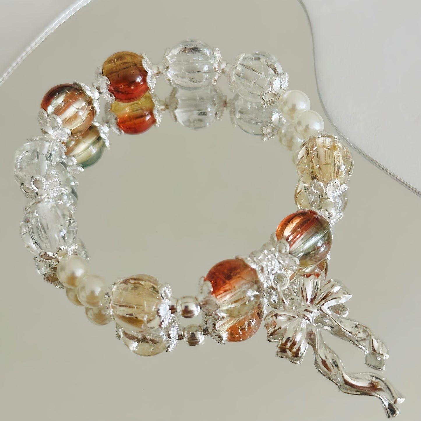 Matching Set Series - Crystal Ribbon Pendant Necklace