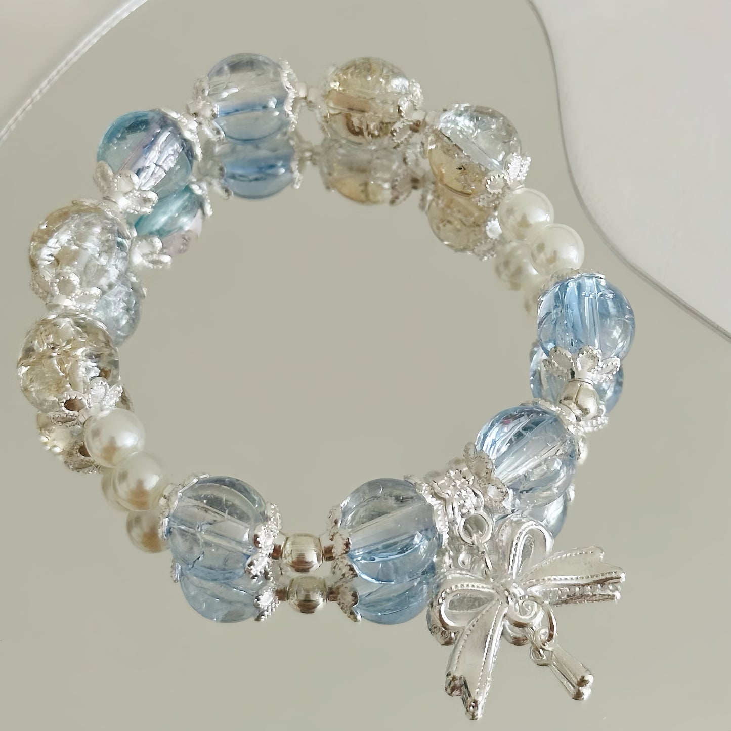 Matching Set Series - Crystal Ribbon Pendant Necklace