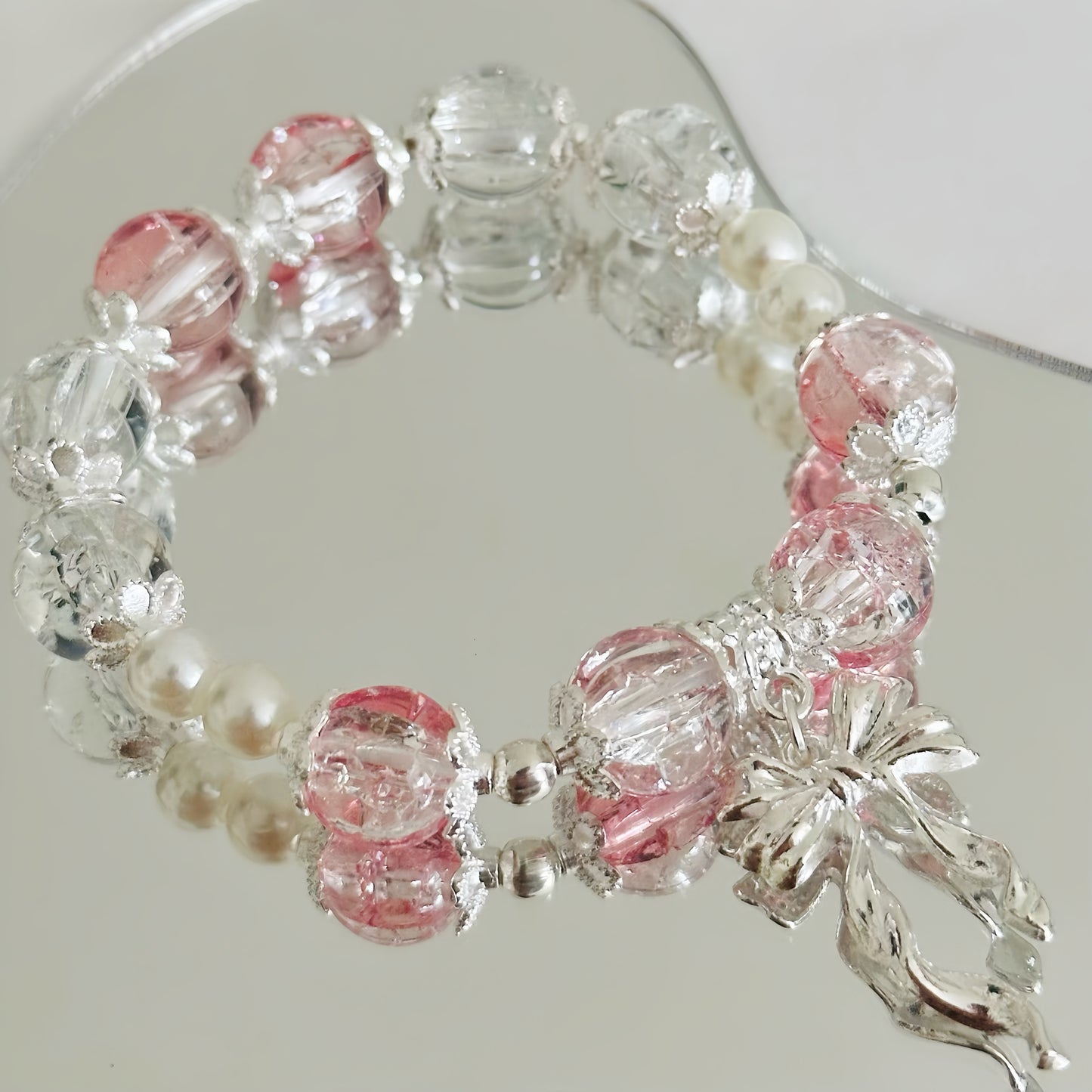 Matching Set Series - Crystal Ribbon Pendant Necklace
