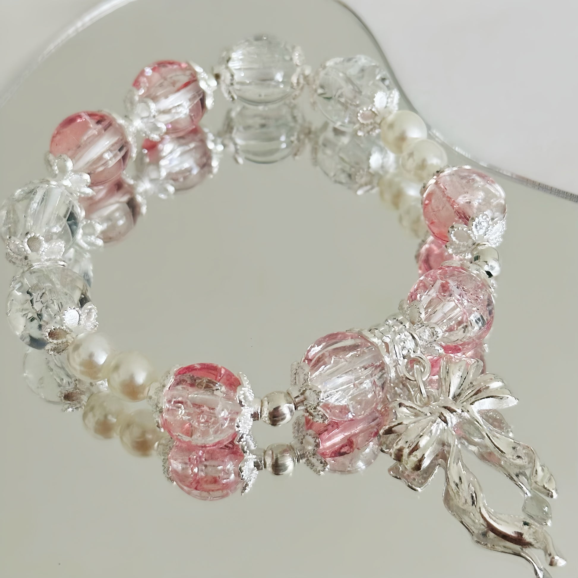 Matching Set Series - Crystal Ribbon Pendant Necklace
