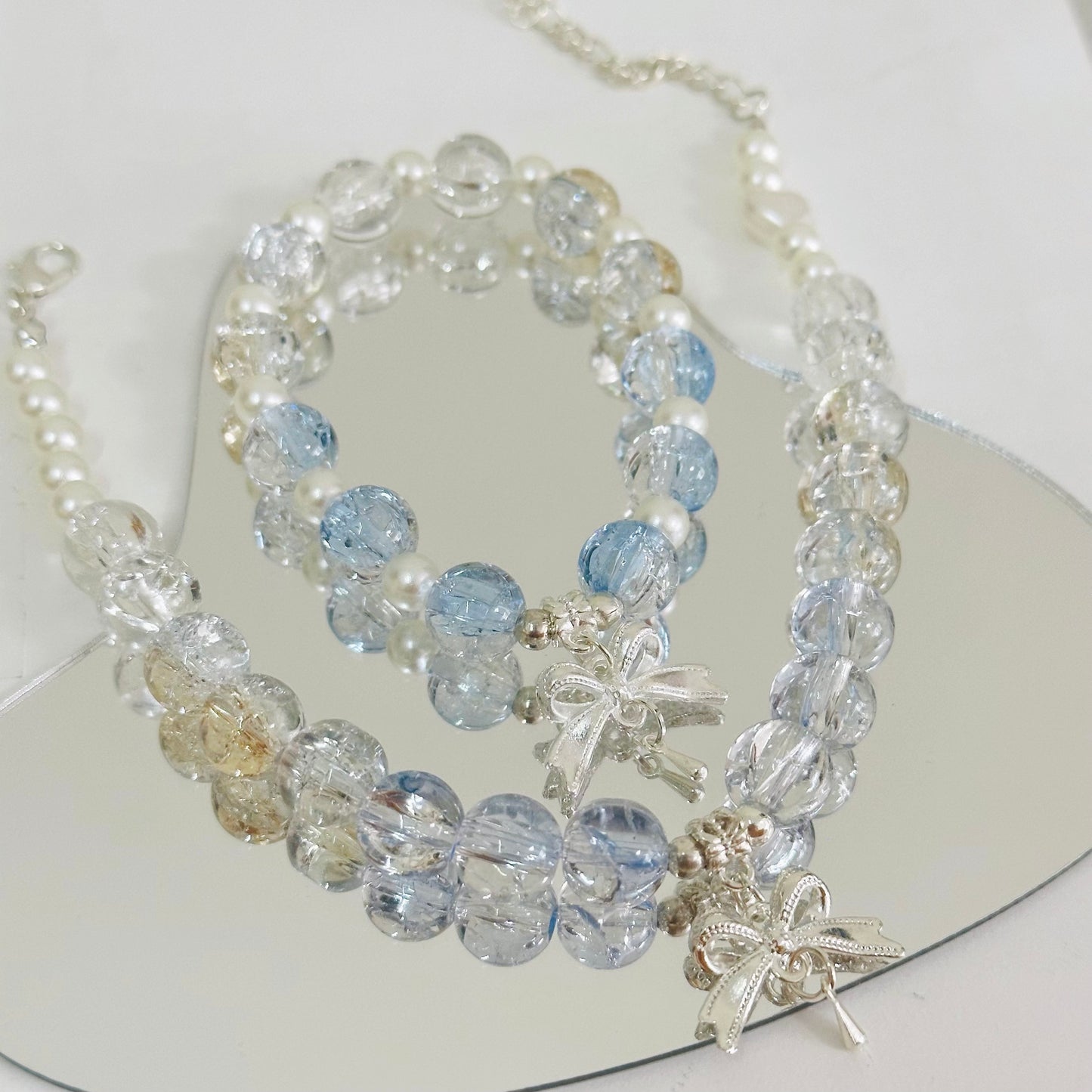 Matching Set Series - Bow Tie Bells Pendant Necklace