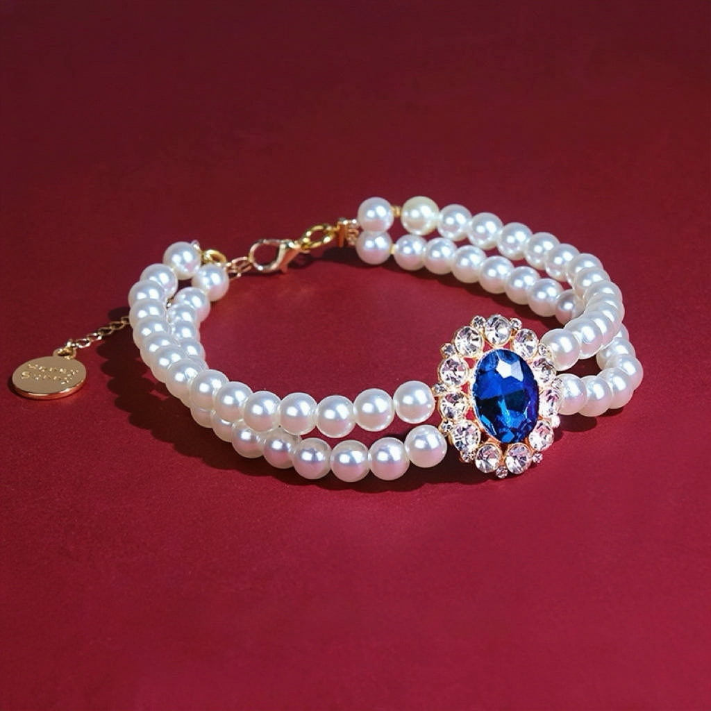 Pearl Series - Double Necklace with Gemstone