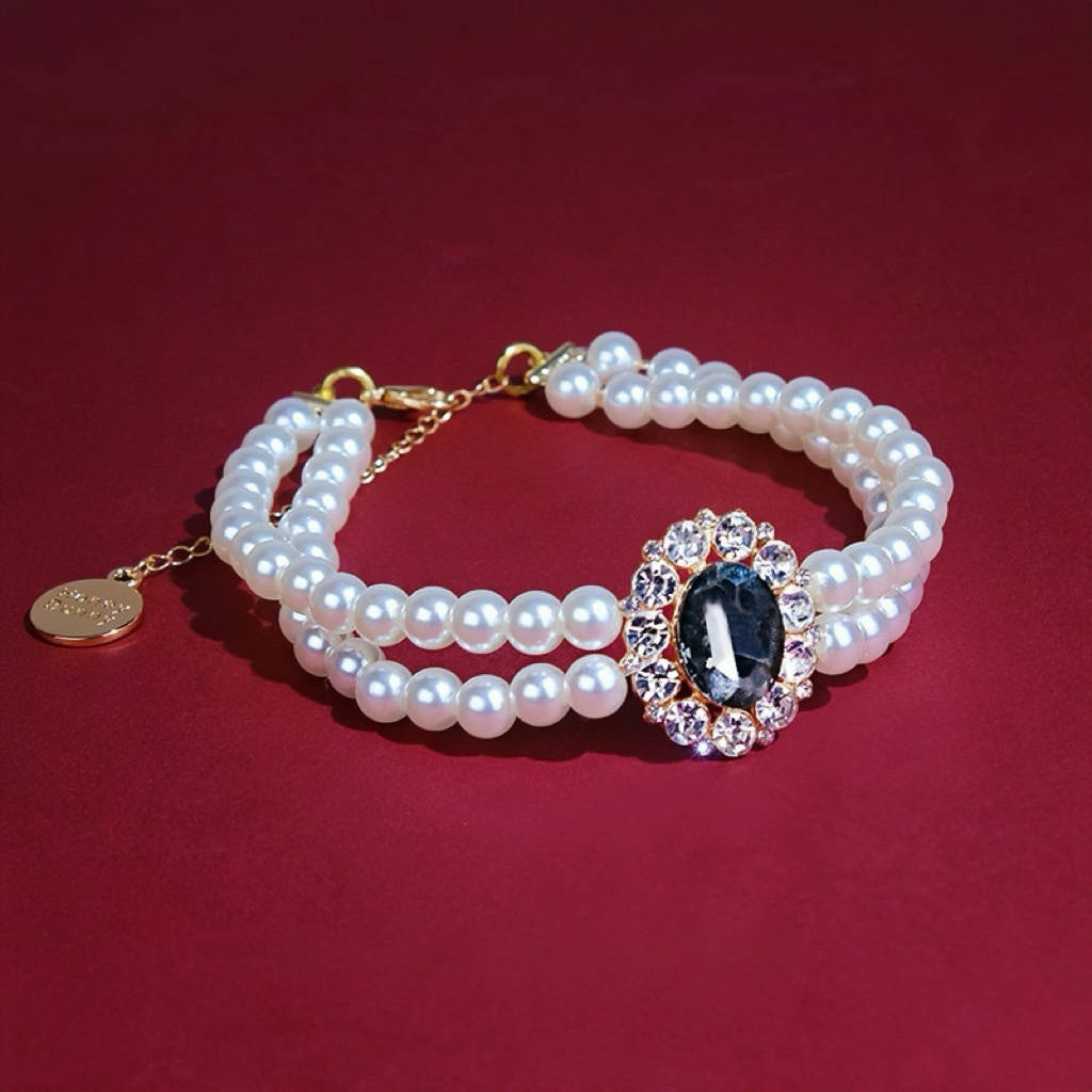 Pearl Series - Double Necklace with Gemstone
