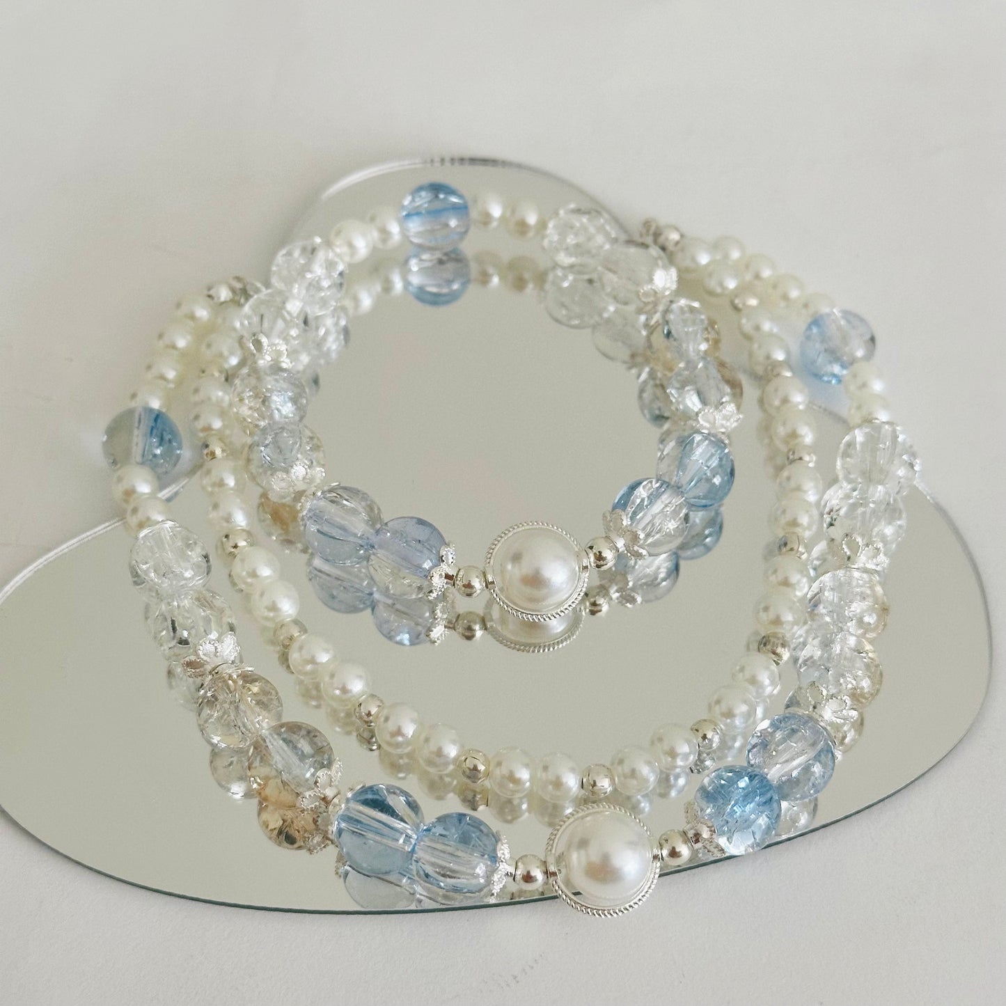Matching Set Series - Double Pearl Planet Necklace