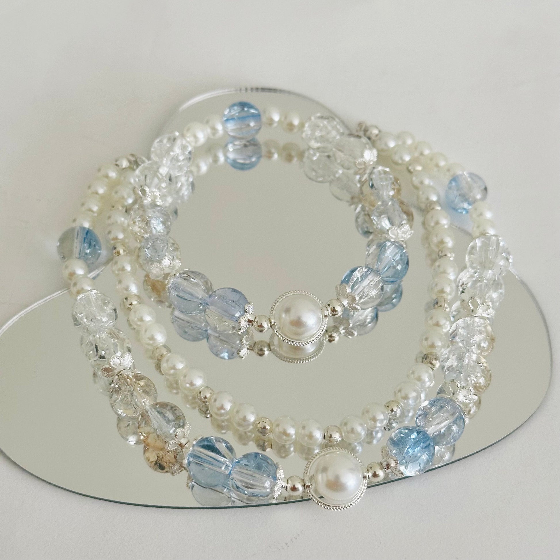 Matching Set Series - Double Pearl Planet Necklace