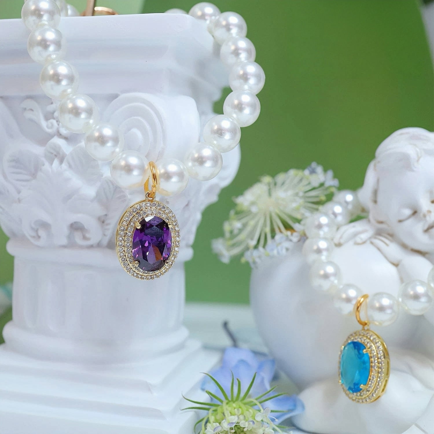 Pearl Series - Gemstone Pendant Necklace